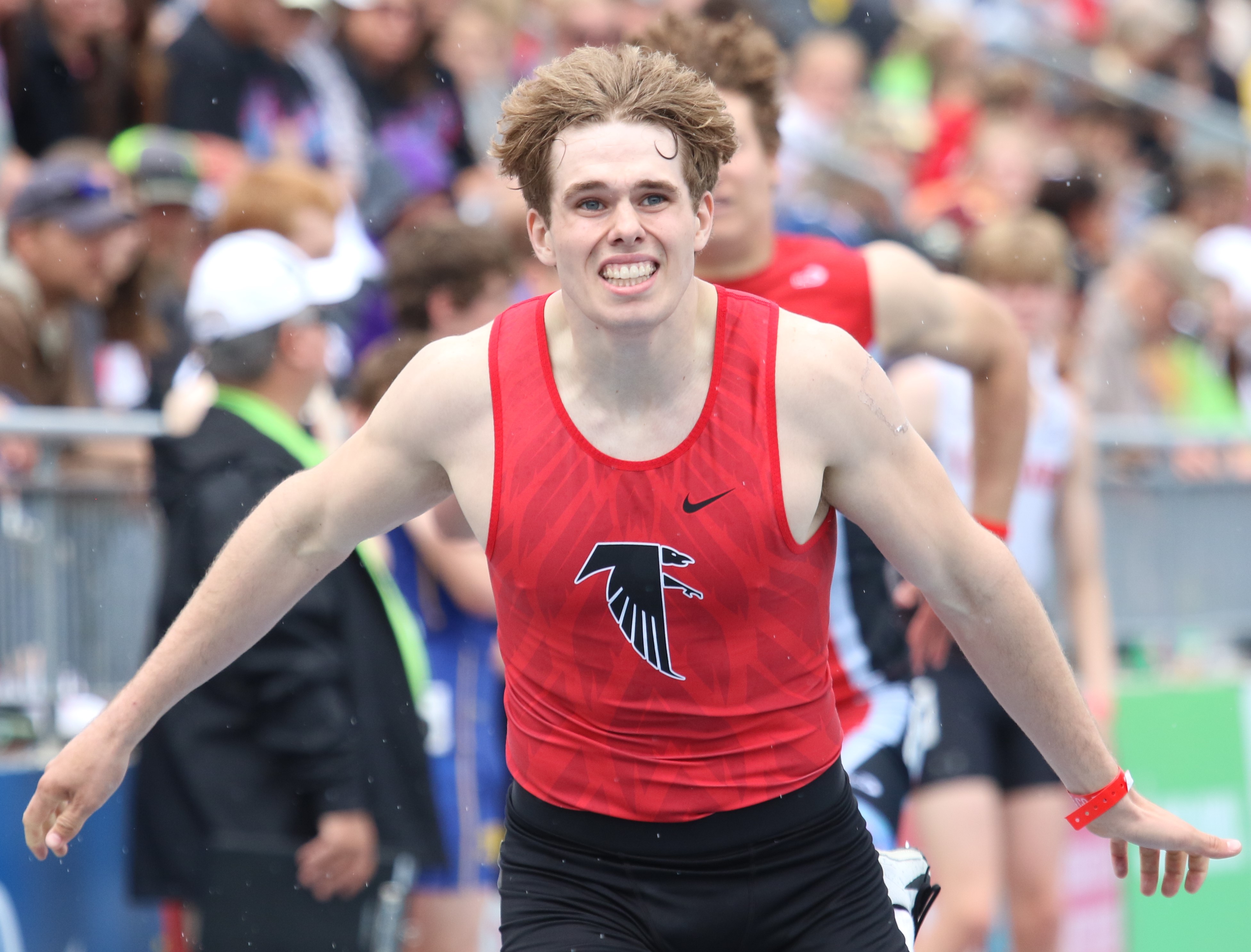 Aplington-Parkersburg&#039;s Nick Johnson set a school record in the open 400 and earned a state medal in eighth. (Tyler Anderson/MAP photo)